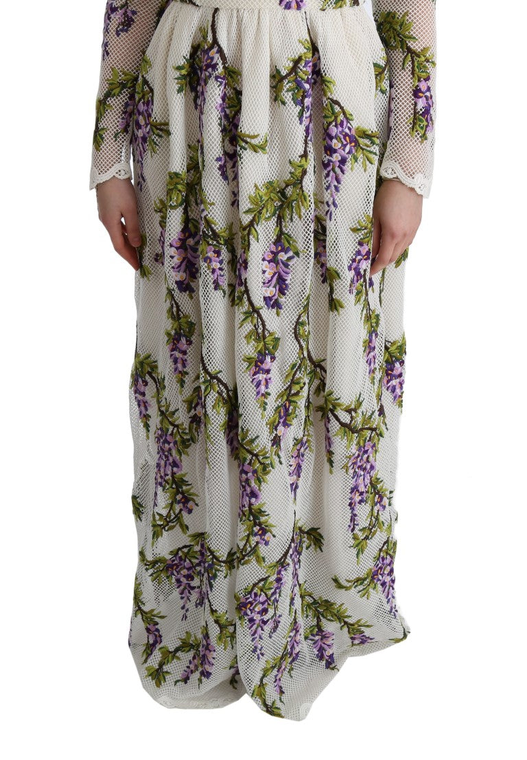 Elegante vestido maxi línea A de manga larga