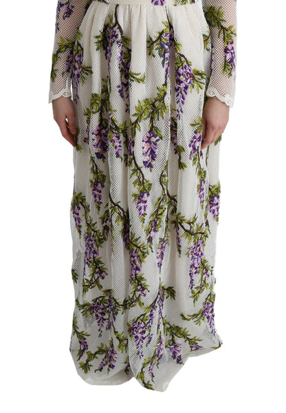 Elegante vestido maxi línea A de manga larga