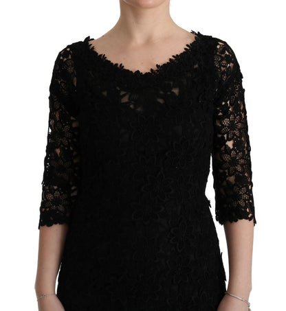 Elegante vestido negro con forro de seda