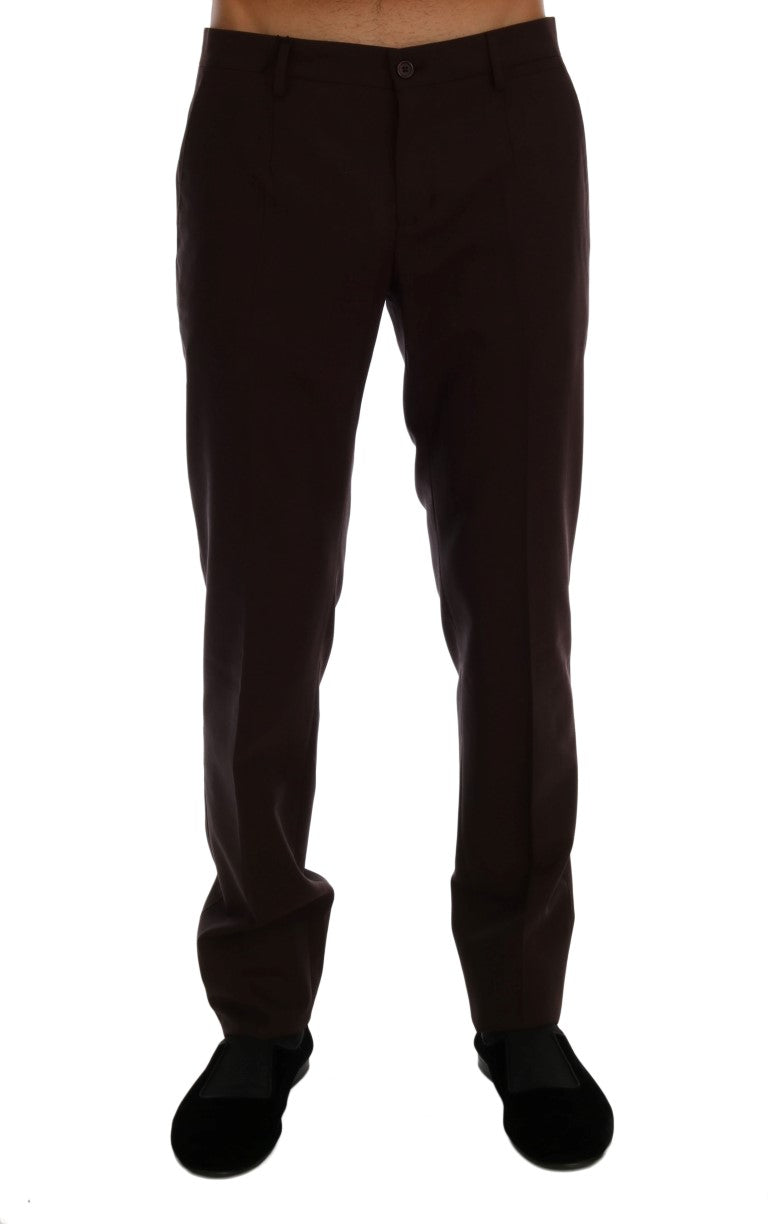 Pantalones formales elegantes de corte entallado en morado