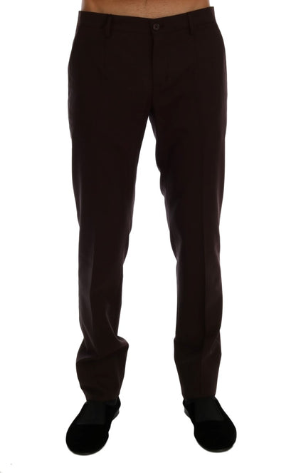 Pantalones formales elegantes de corte entallado en morado