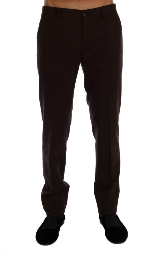 Pantalones formales elegantes de corte entallado en morado