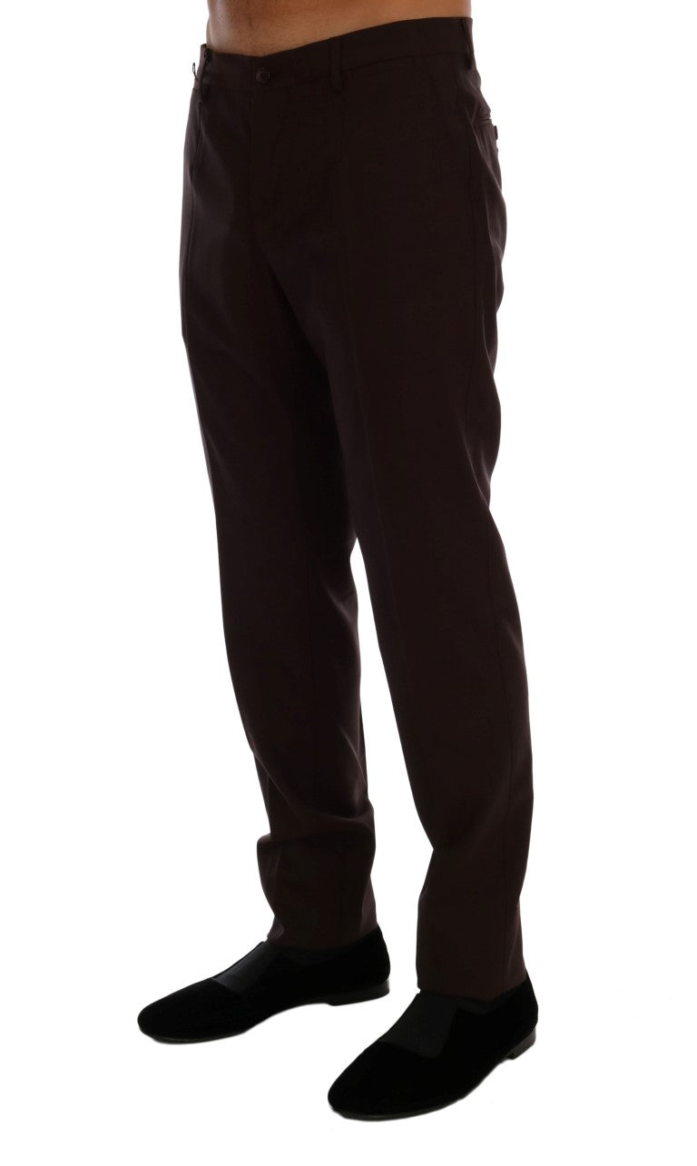 Pantalones formales elegantes de corte entallado en morado