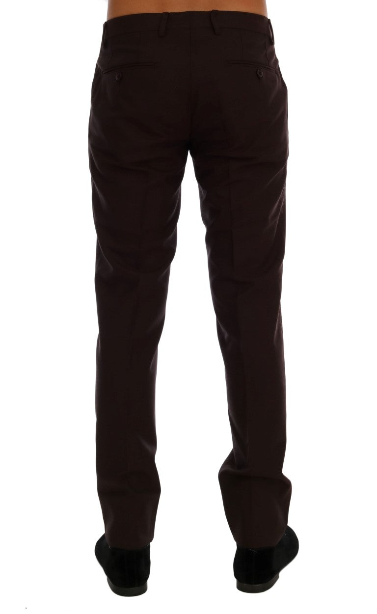 Pantalones formales elegantes de corte entallado en morado