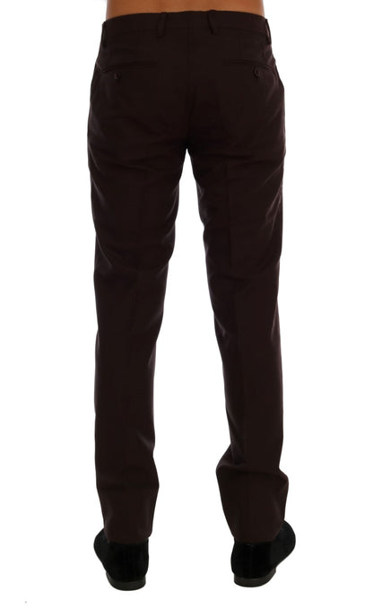 Pantalones formales elegantes de corte entallado en morado