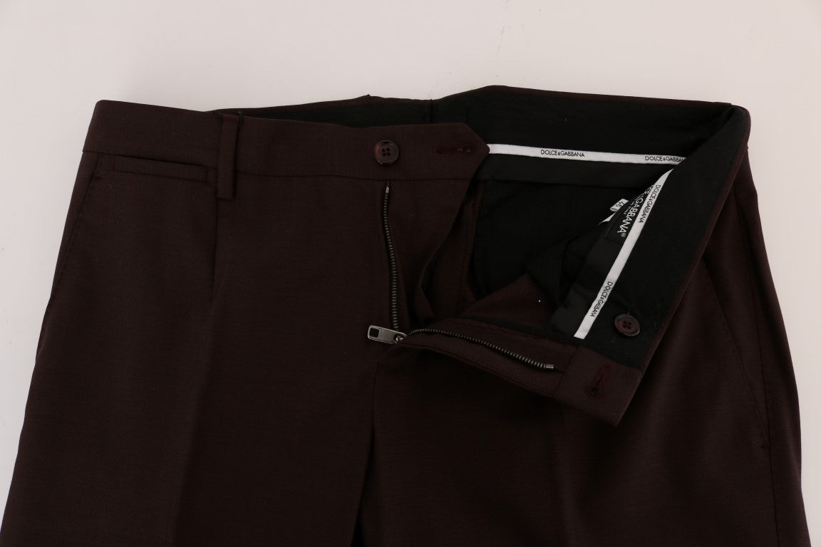 Pantalones formales elegantes de corte entallado en morado