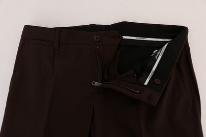 Pantalones formales elegantes de corte entallado en morado