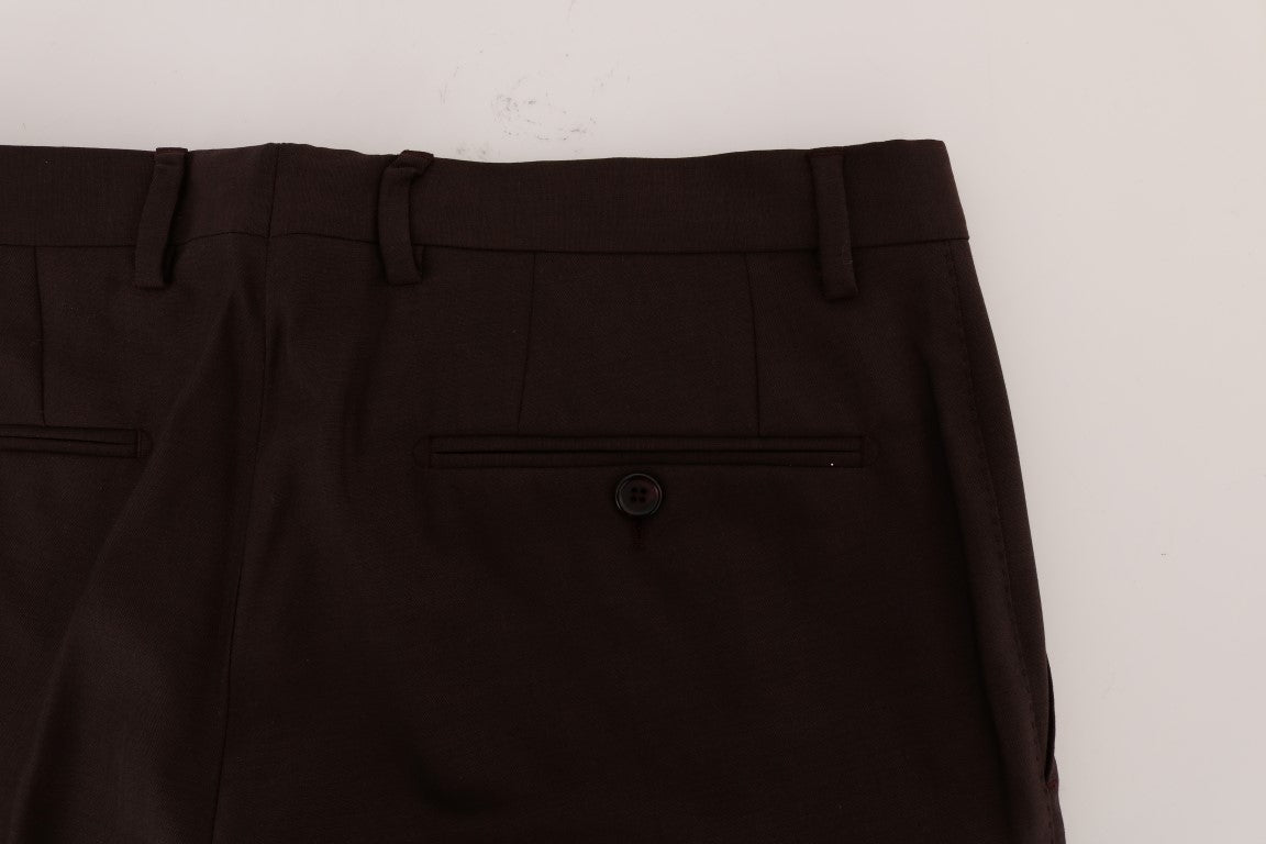 Pantalones formales elegantes de corte entallado en morado