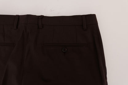 Pantalones formales elegantes de corte entallado en morado