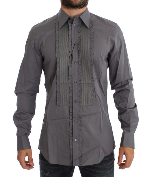 Camisa de vestir elegante de algodón de corte entallado