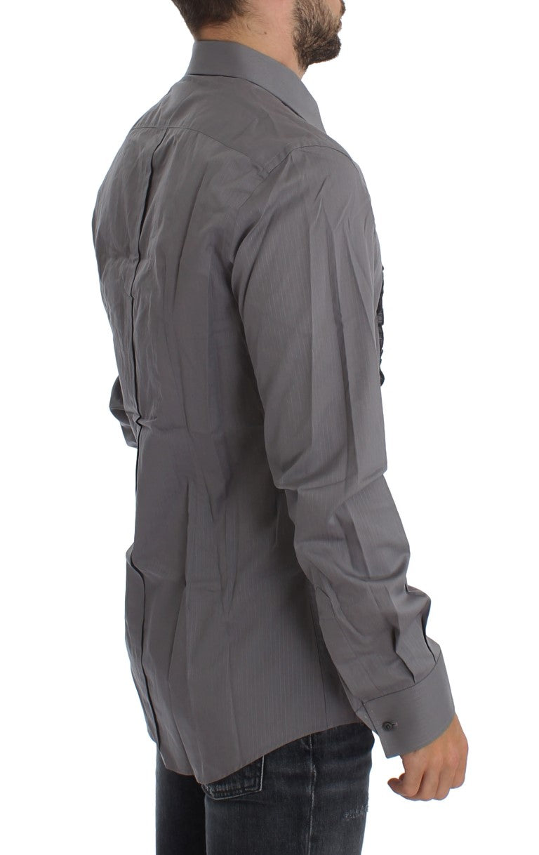 Camisa de vestir elegante de algodón de corte entallado