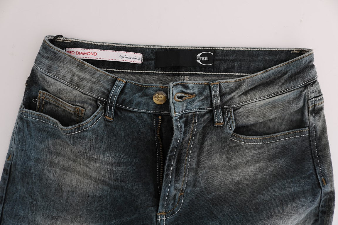 Vaqueros ajustados con lavado azul chic