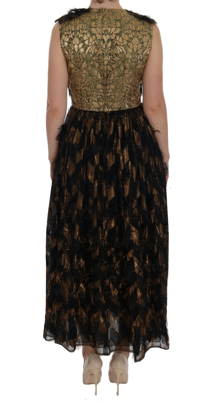 Elegante vestido largo sin mangas con corte en A