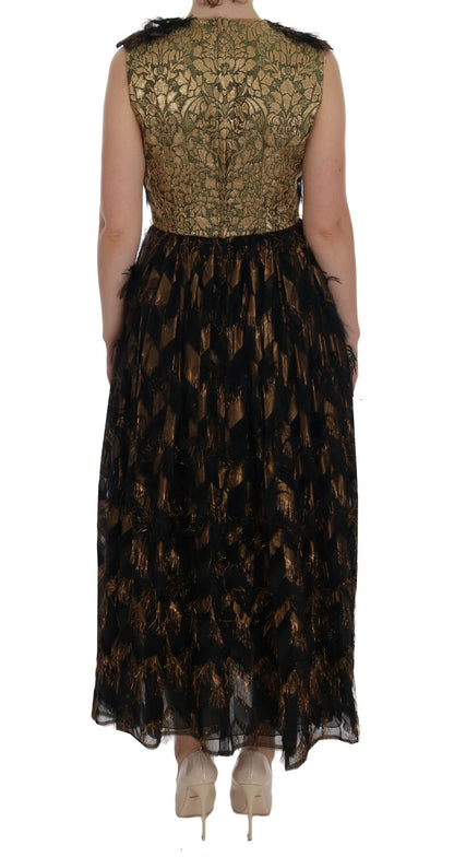 Elegante vestido largo sin mangas con corte en A