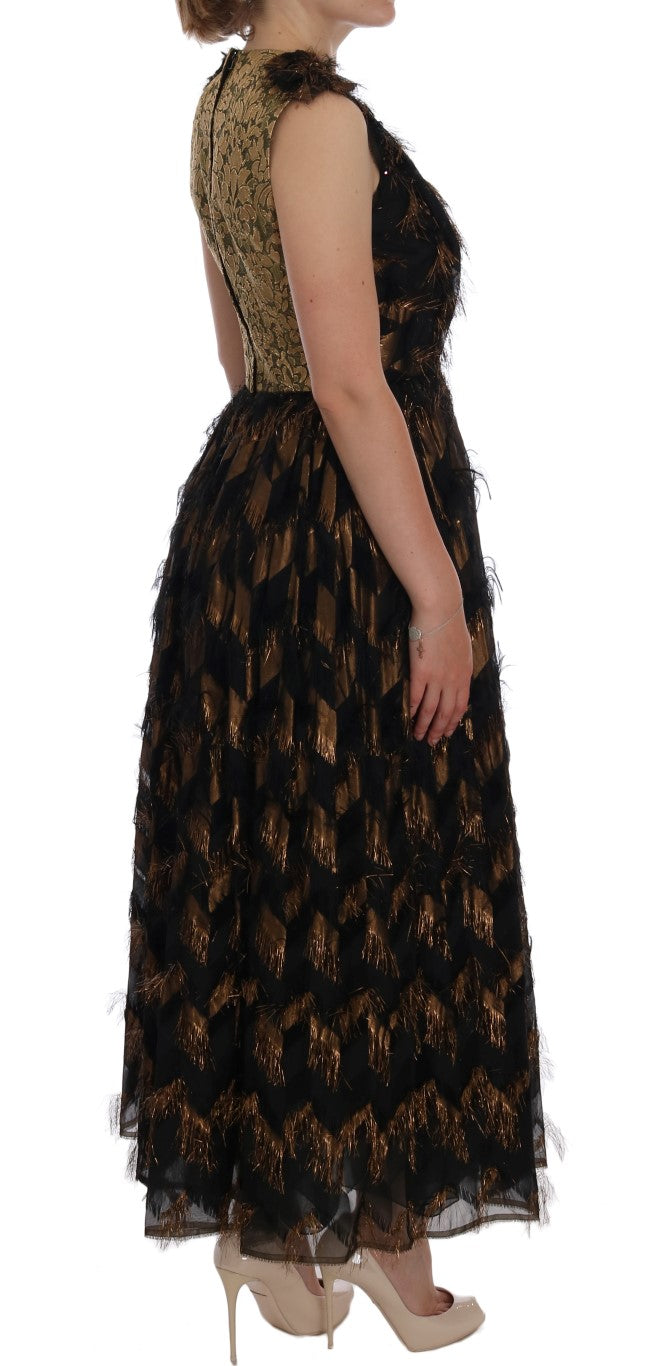 Elegante vestido largo sin mangas con corte en A