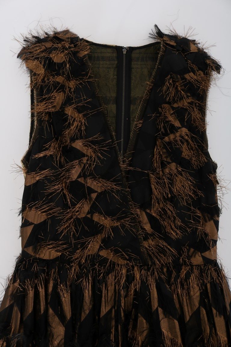 Elegante vestido largo sin mangas con corte en A