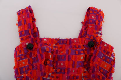 Elegante vestido rosa sin mangas de corte A