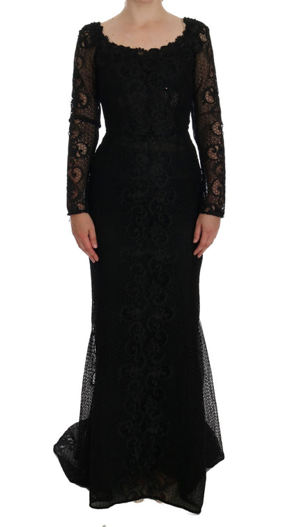 Elegante vestido largo negro de corte tubo