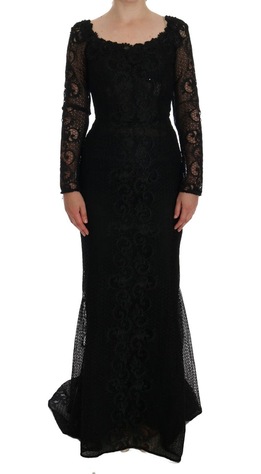Elegante vestido largo negro de corte tubo