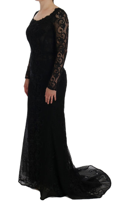Elegante vestido largo negro de corte tubo