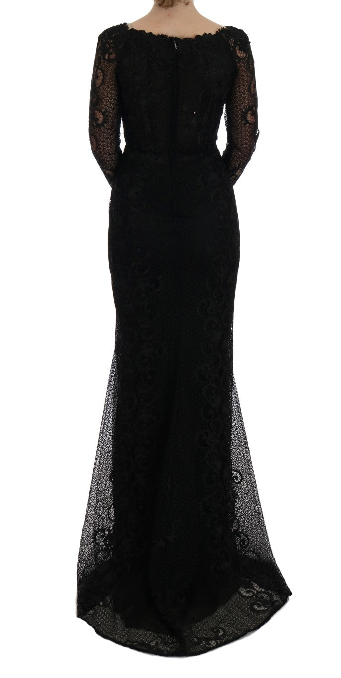 Elegante vestido largo negro de corte tubo