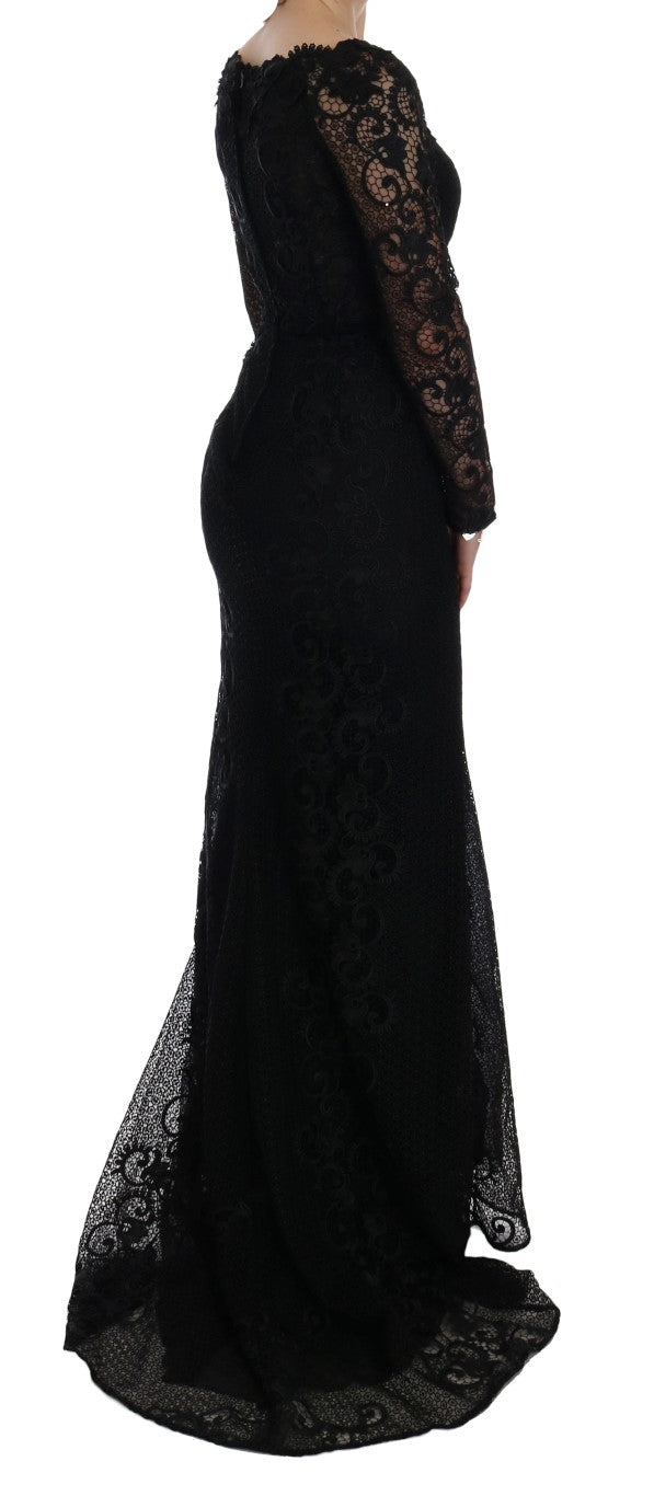 Elegante vestido largo negro de corte tubo