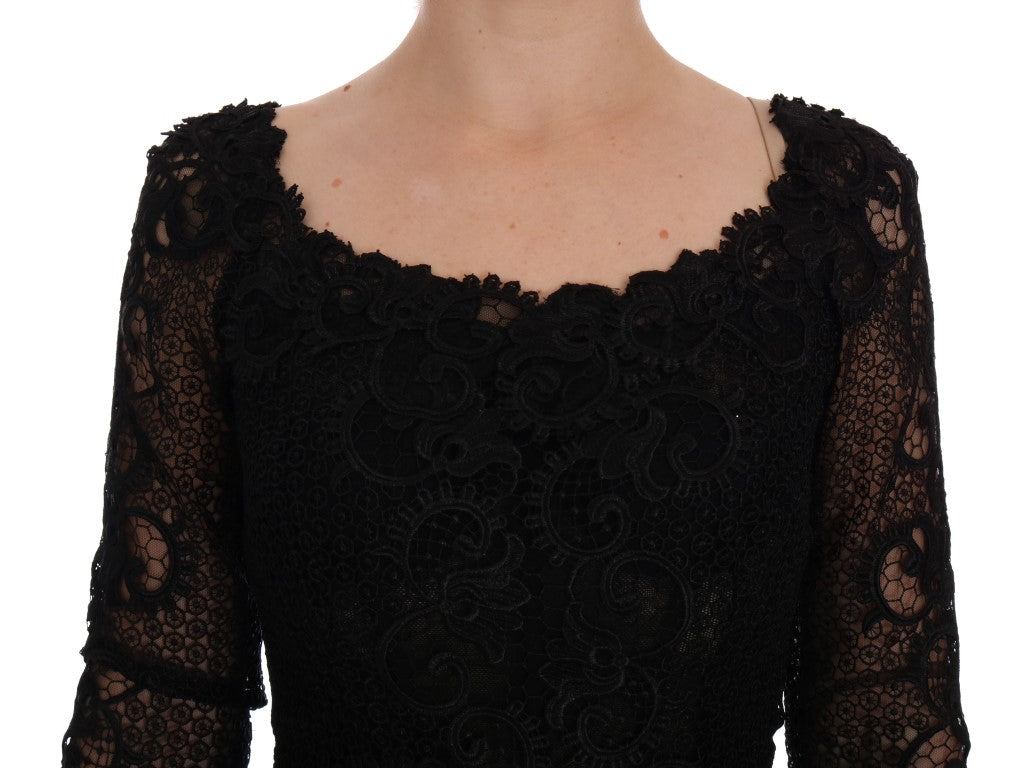 Elegante vestido largo negro de corte tubo