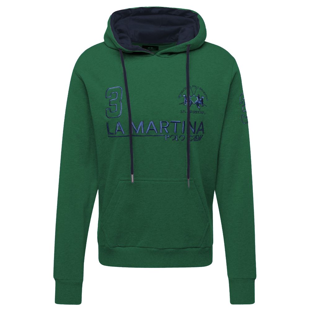 Sudadera elegante de algodón con capucha verde