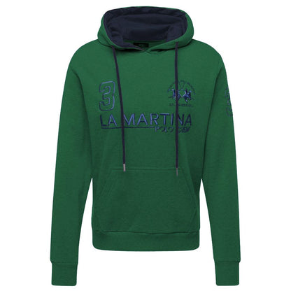 Sudadera elegante de algodón con capucha verde