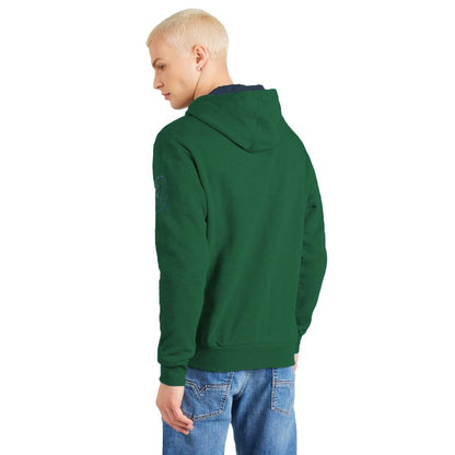 Sudadera elegante de algodón con capucha verde