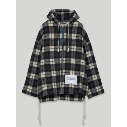 Chaqueta con capucha de cachemira negra para hombre