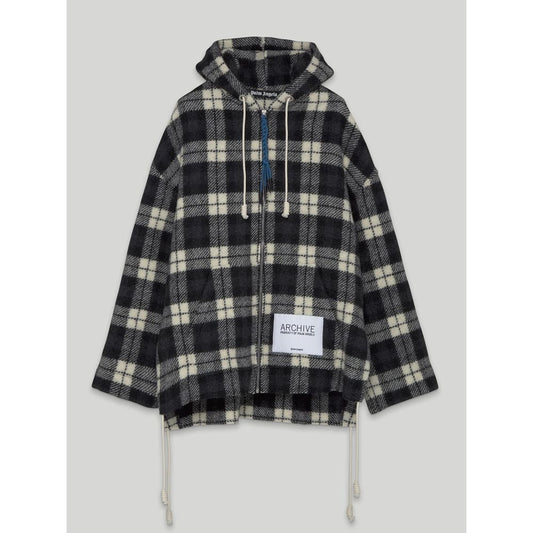 Chaqueta con capucha de cachemira negra para hombre