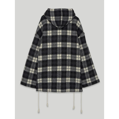 Chaqueta con capucha de cachemira negra para hombre