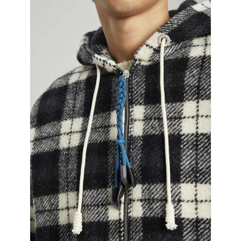 Chaqueta con capucha de cachemira negra para hombre