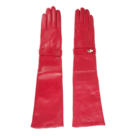 Guante de mujer de piel de cordero roja