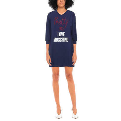 Vestido de algodón azul para mujer