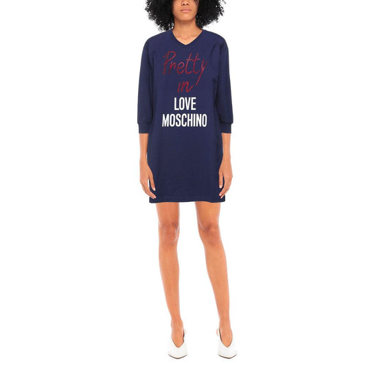 Vestido de algodón azul para mujer