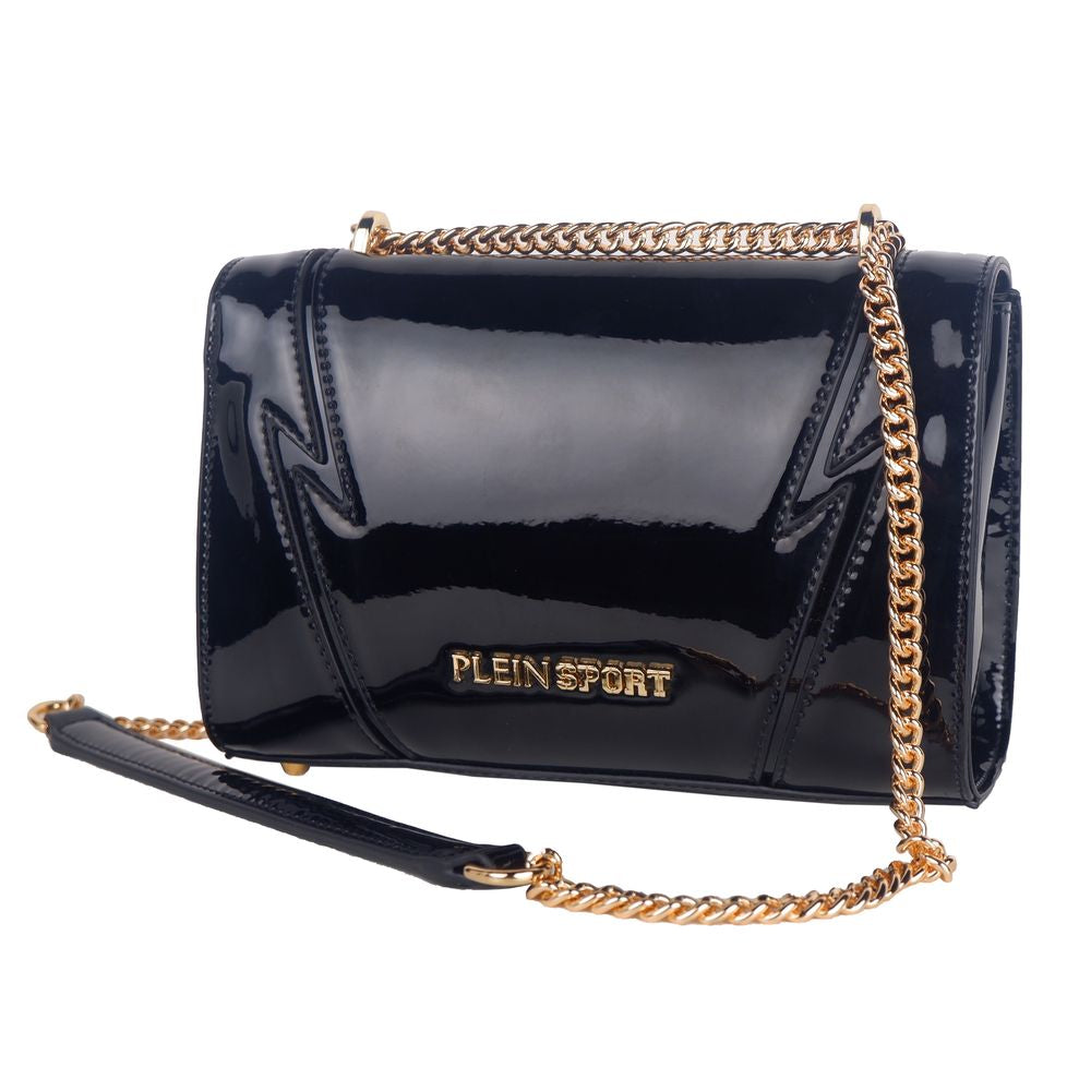 Bolso de hombro elegante con cadena y efecto charol