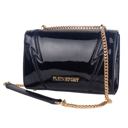 Bolso de hombro elegante con cadena y efecto charol