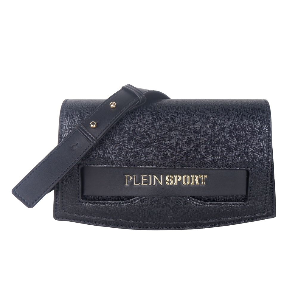Bolso bandolera de polietileno negro para mujer