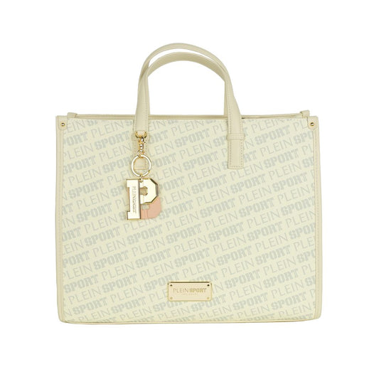 Bolso de hombro para mujer de poliamida blanca