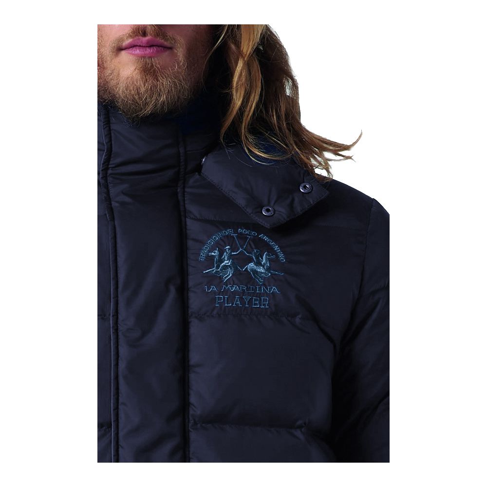 Chaqueta deportiva de nailon azul para hombre