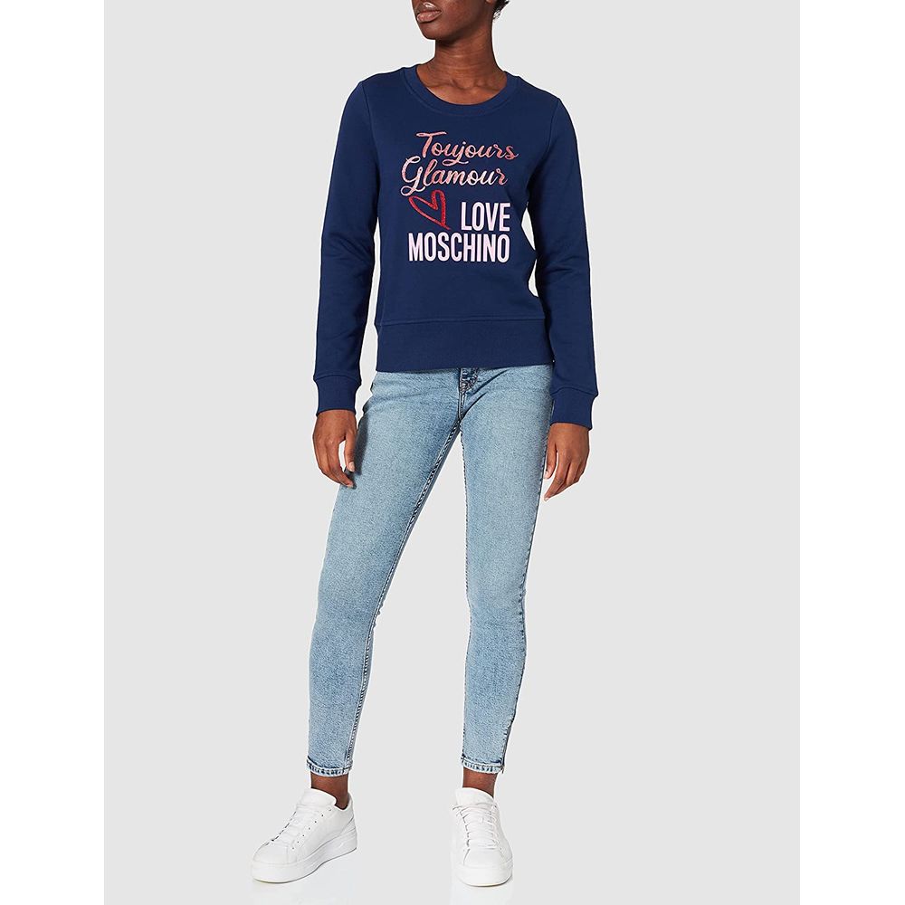 Suéter de algodón azul para mujer