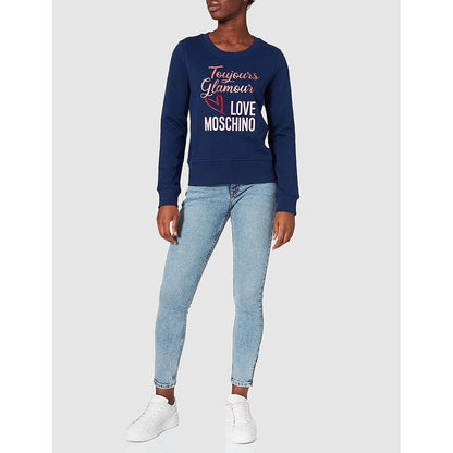 Suéter de algodón azul para mujer