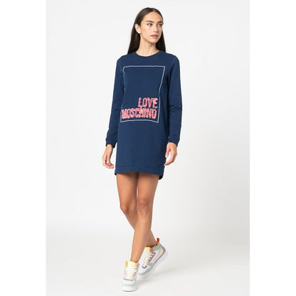 Vestido de algodón azul para mujer