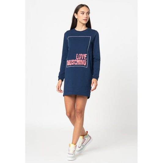 Vestido de algodón azul para mujer
