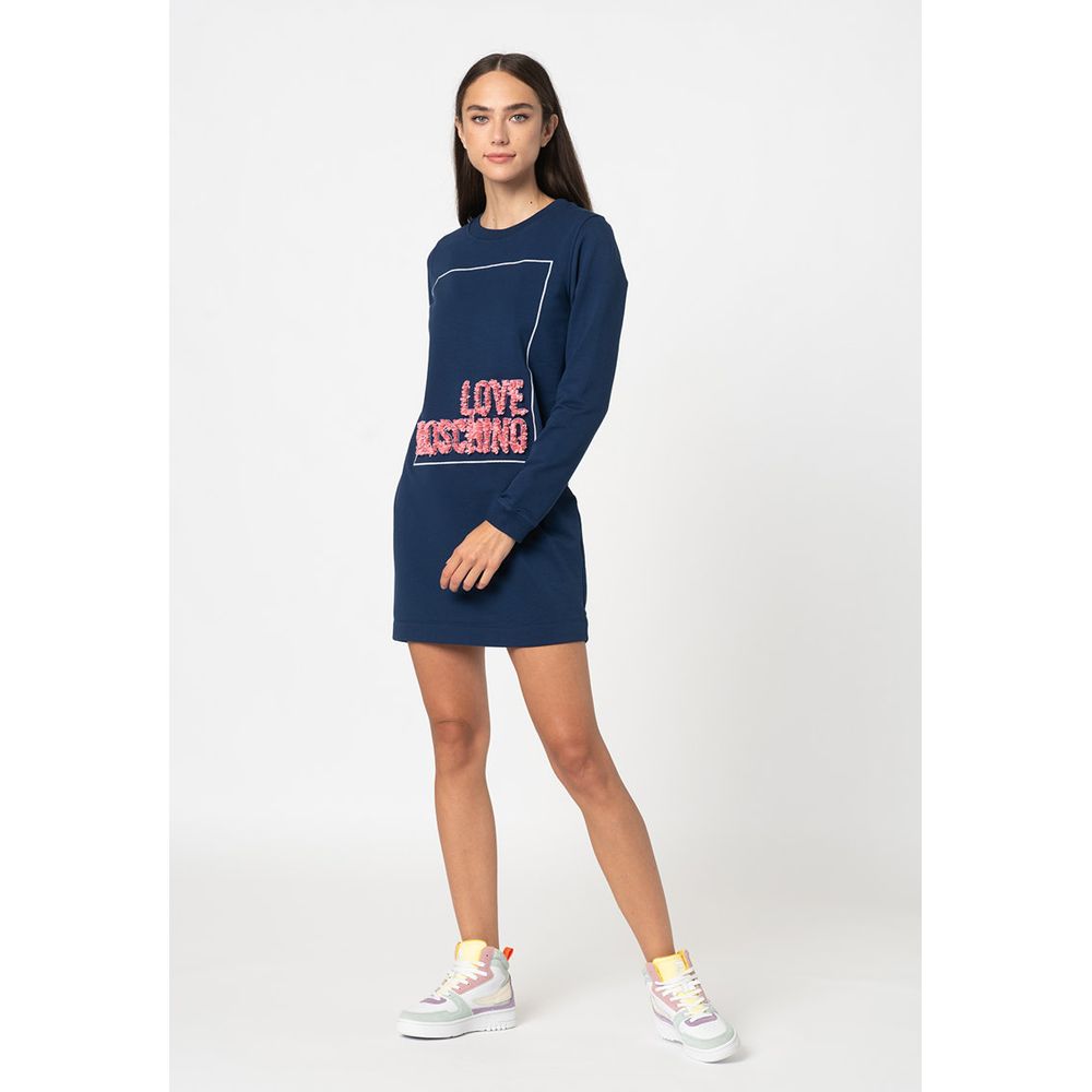 Vestido de algodón azul para mujer