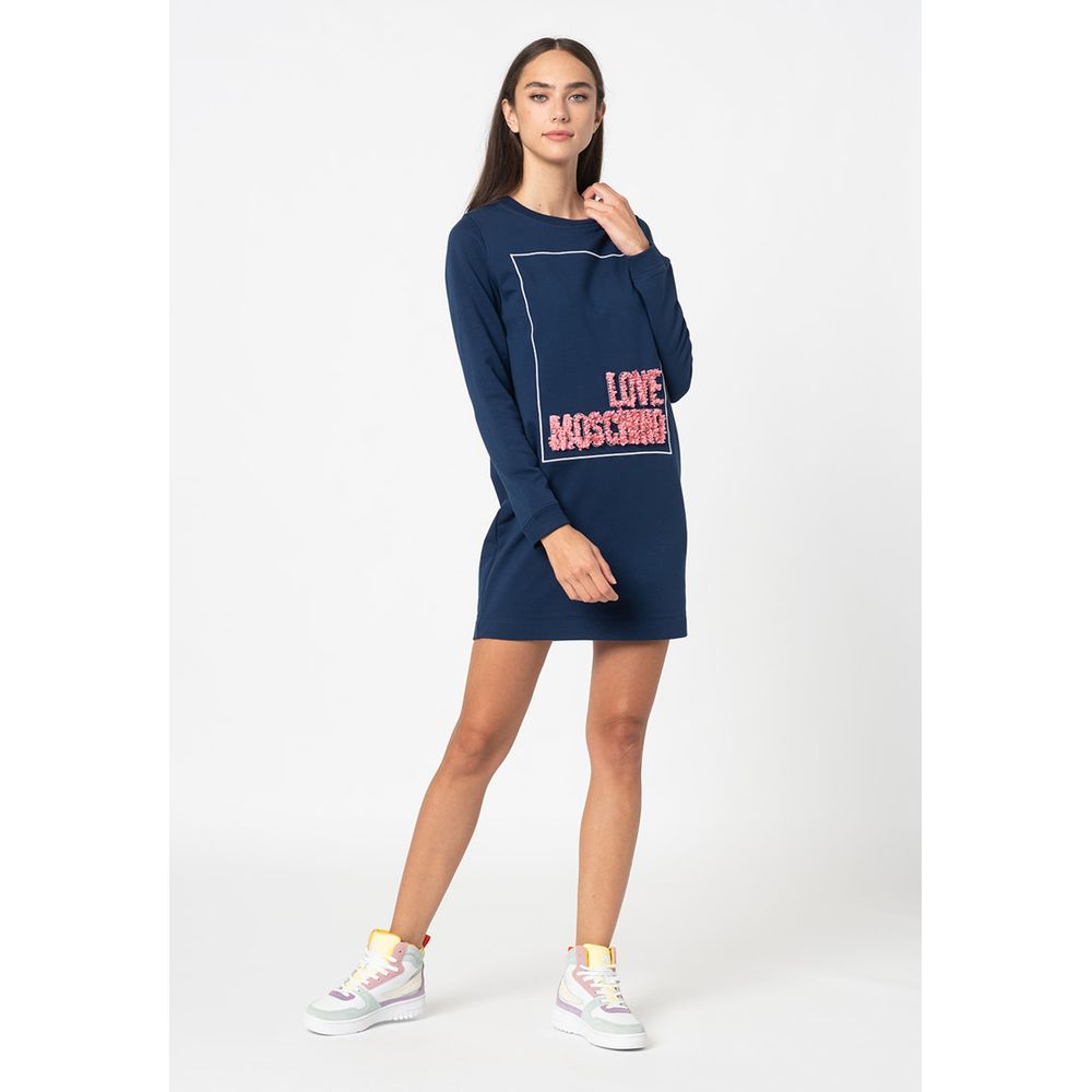 Vestido de algodón azul para mujer