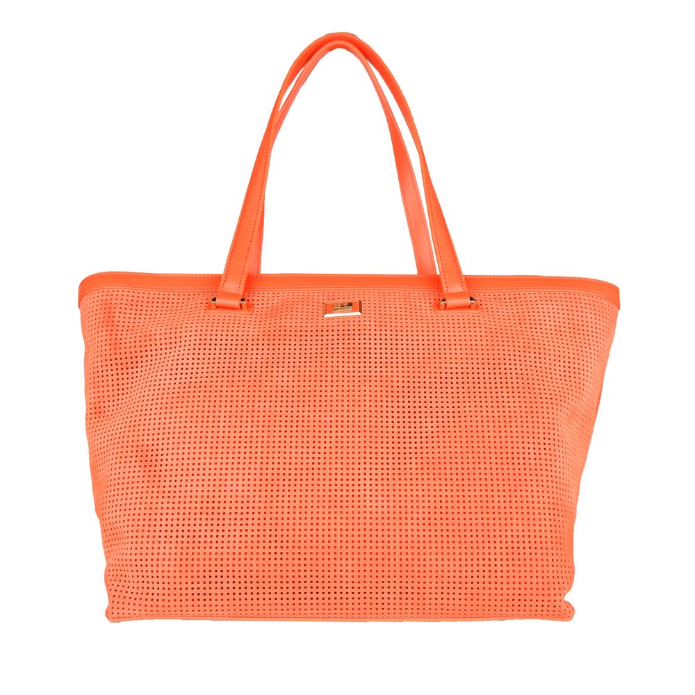 Bolso de mano para mujer de piel de becerro naranja