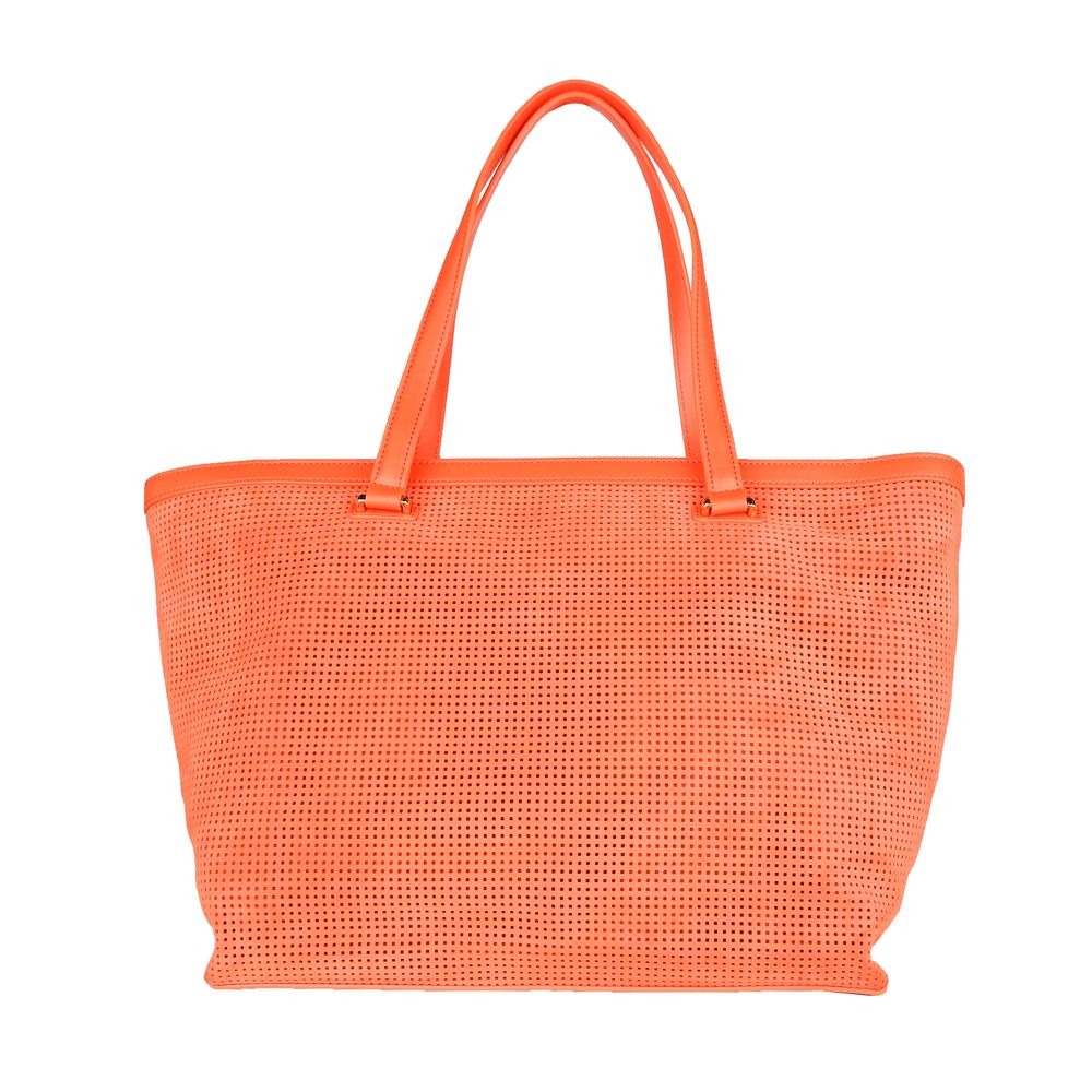 Bolso de mano para mujer de piel de becerro naranja